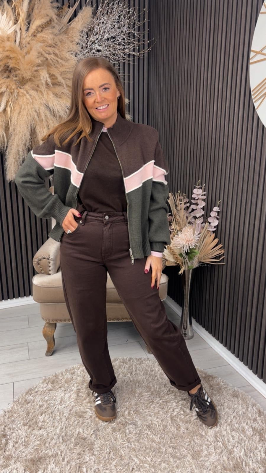 COLETTE JACKET - BROWN/KHAKI