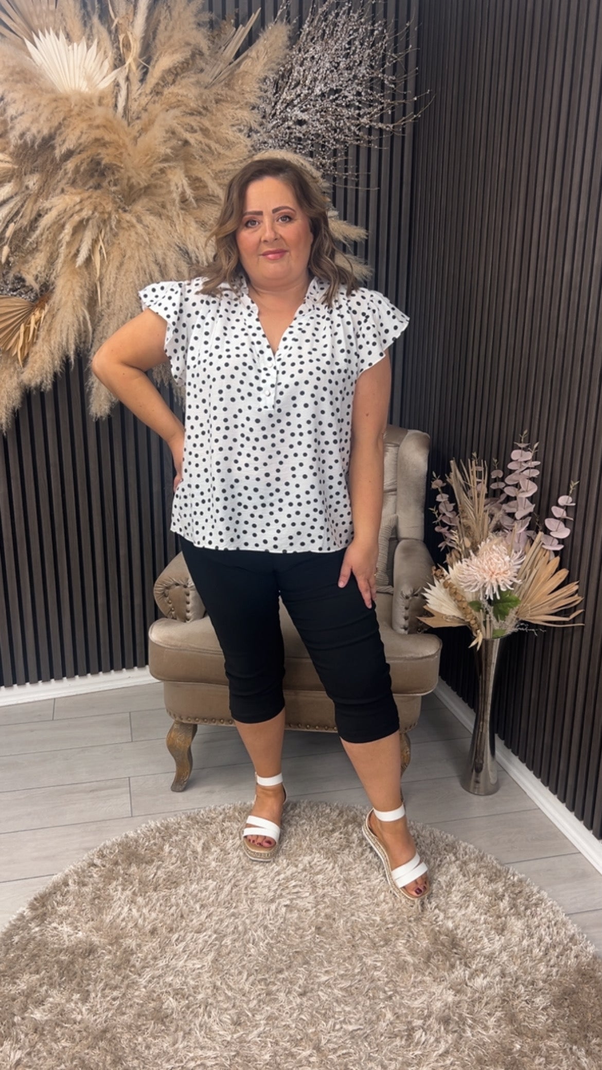 CECILLE TOP - BLACK SPOT