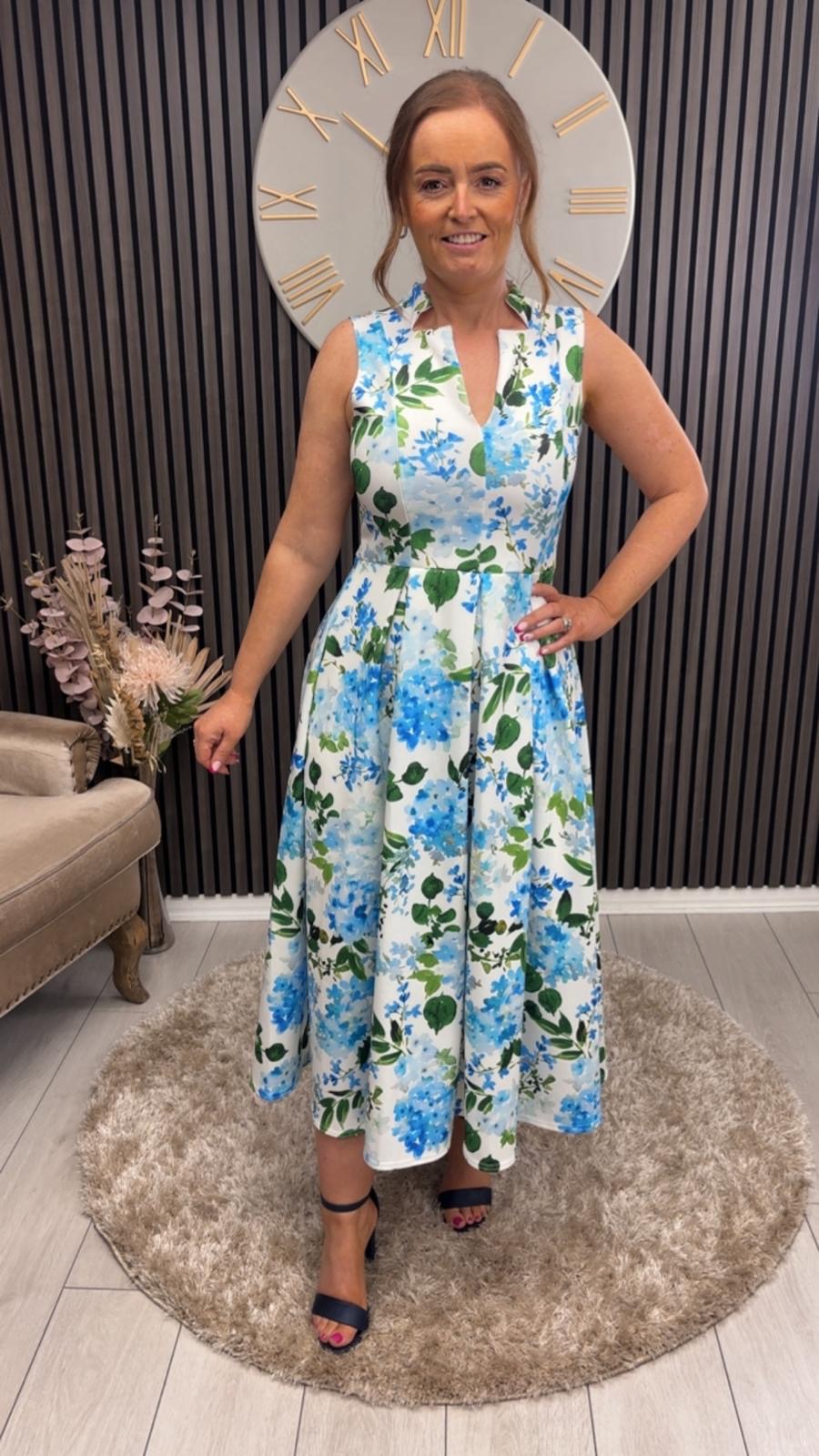 AMEYA DRESS - BLUE/GREEN