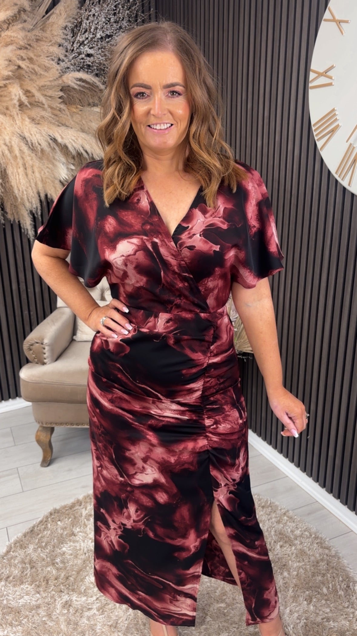 PRISCILLA DRESS - WINE