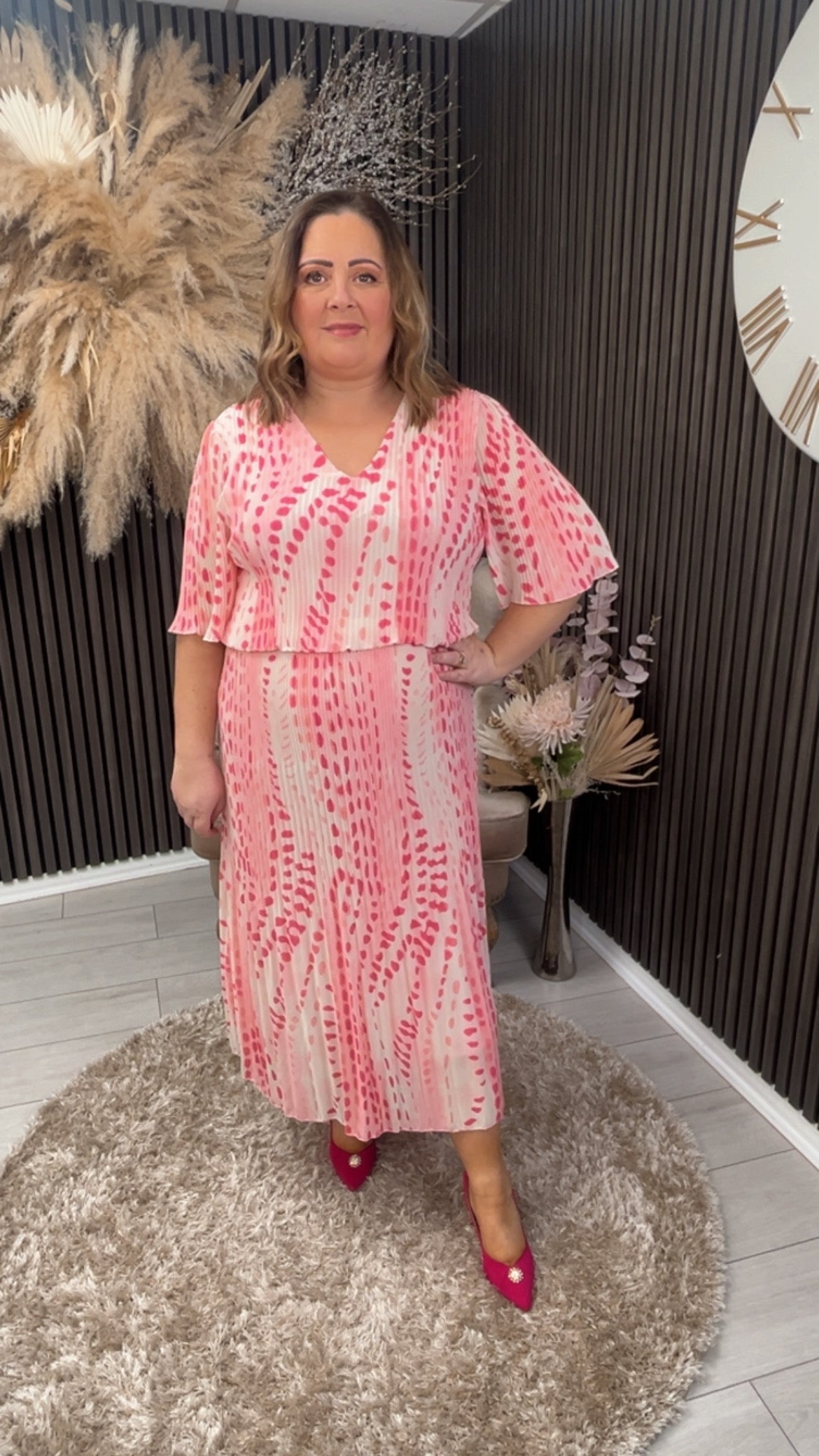 LEILA DRESS - PINK SPOT