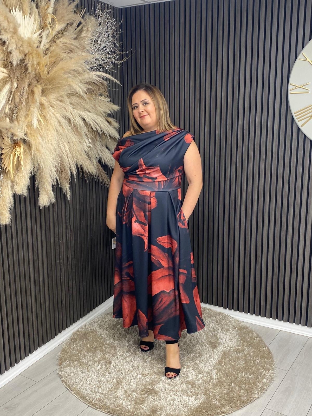 BETTY DRESS - BLACK FLORAL