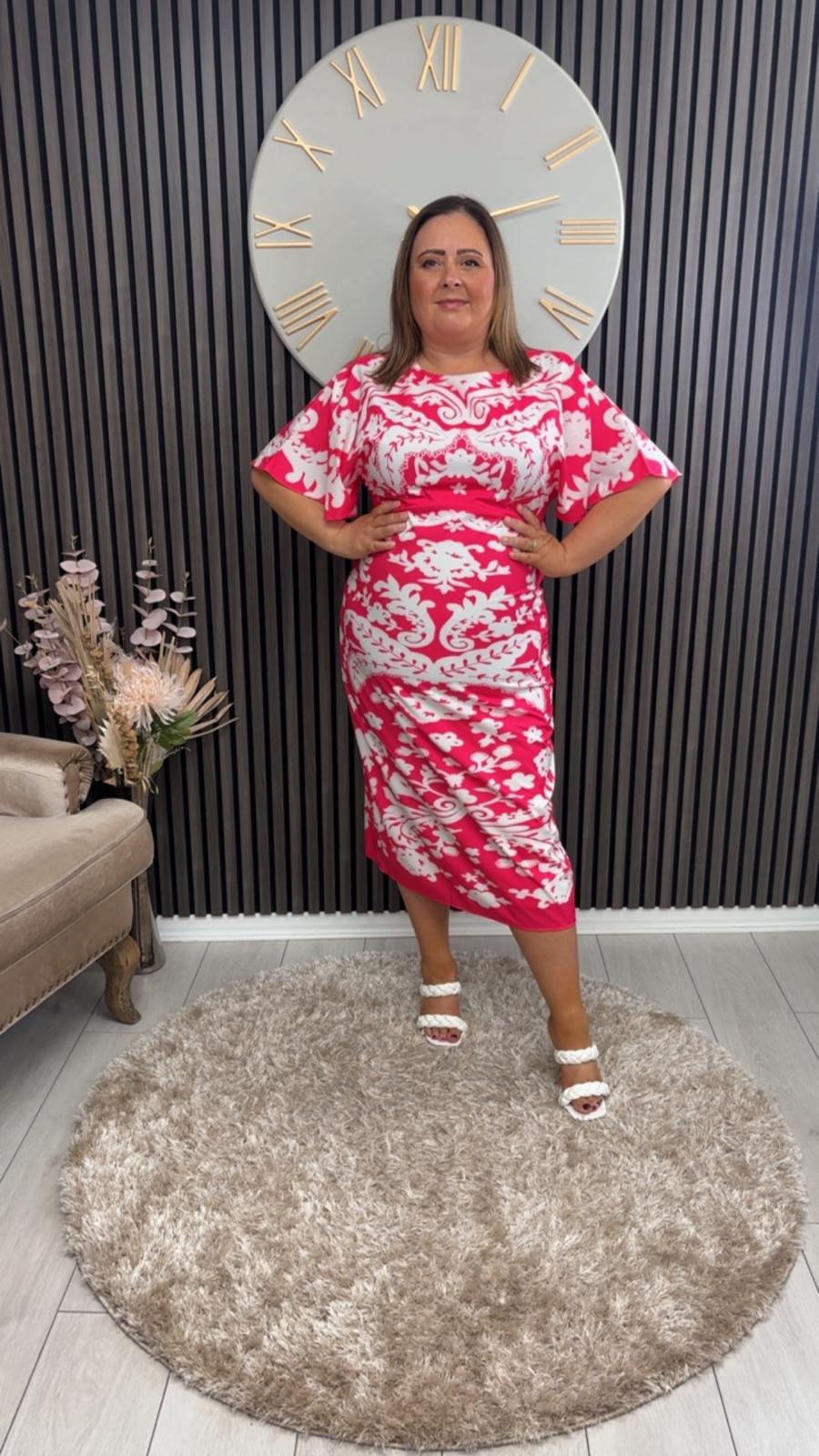 JOCELYN DRESS - PINK/WHITE