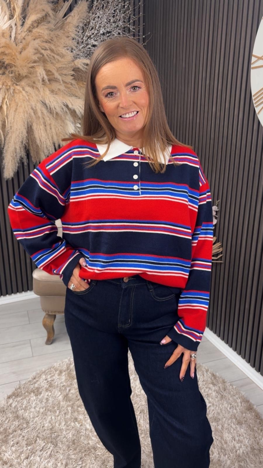 AMANDA JUMPER - RED/NAVY