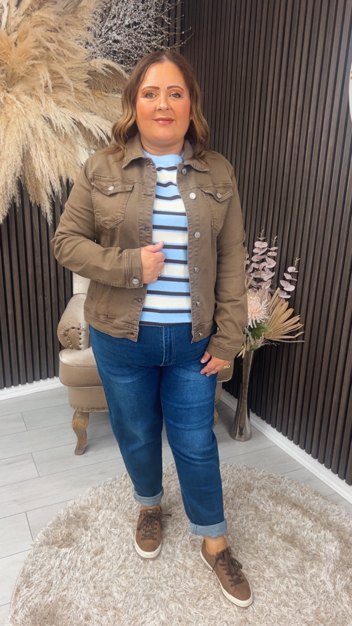 DIANI JUMPER - BLUE/BEIGE