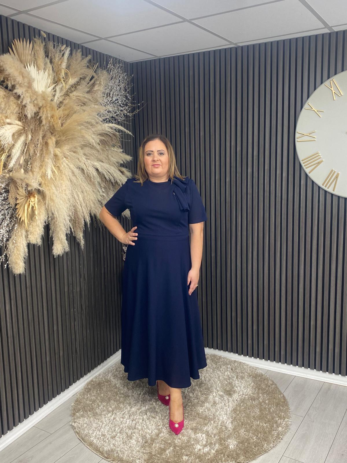MINTA BOW DRESS - NAVY