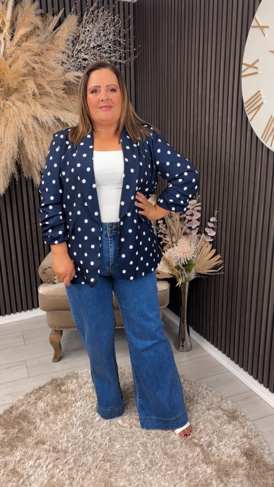 JANA BLAZER - NAVY SPOT