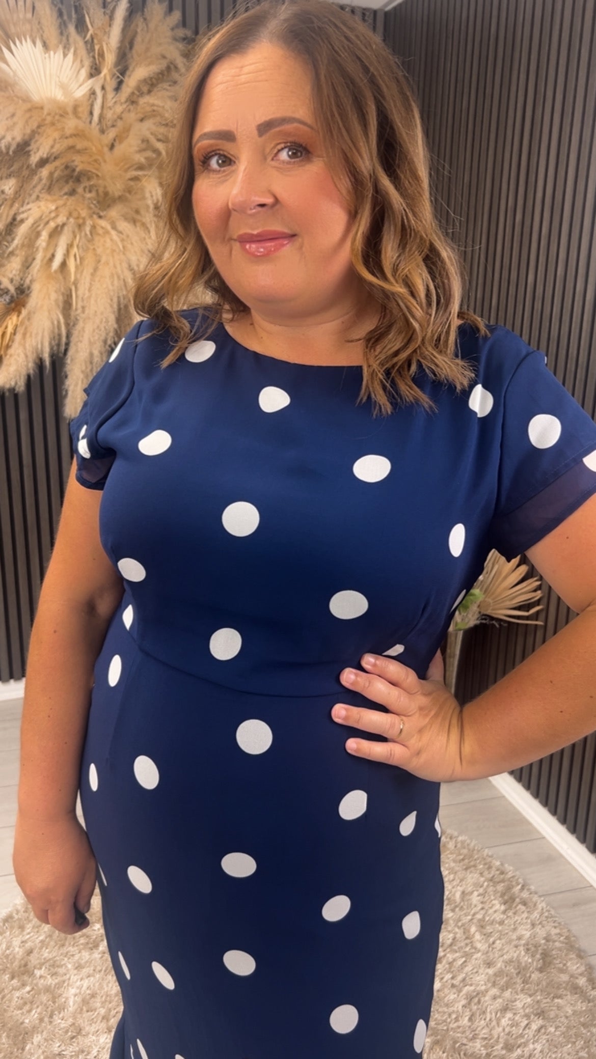 ROXY DRESS - NAVY SPOT