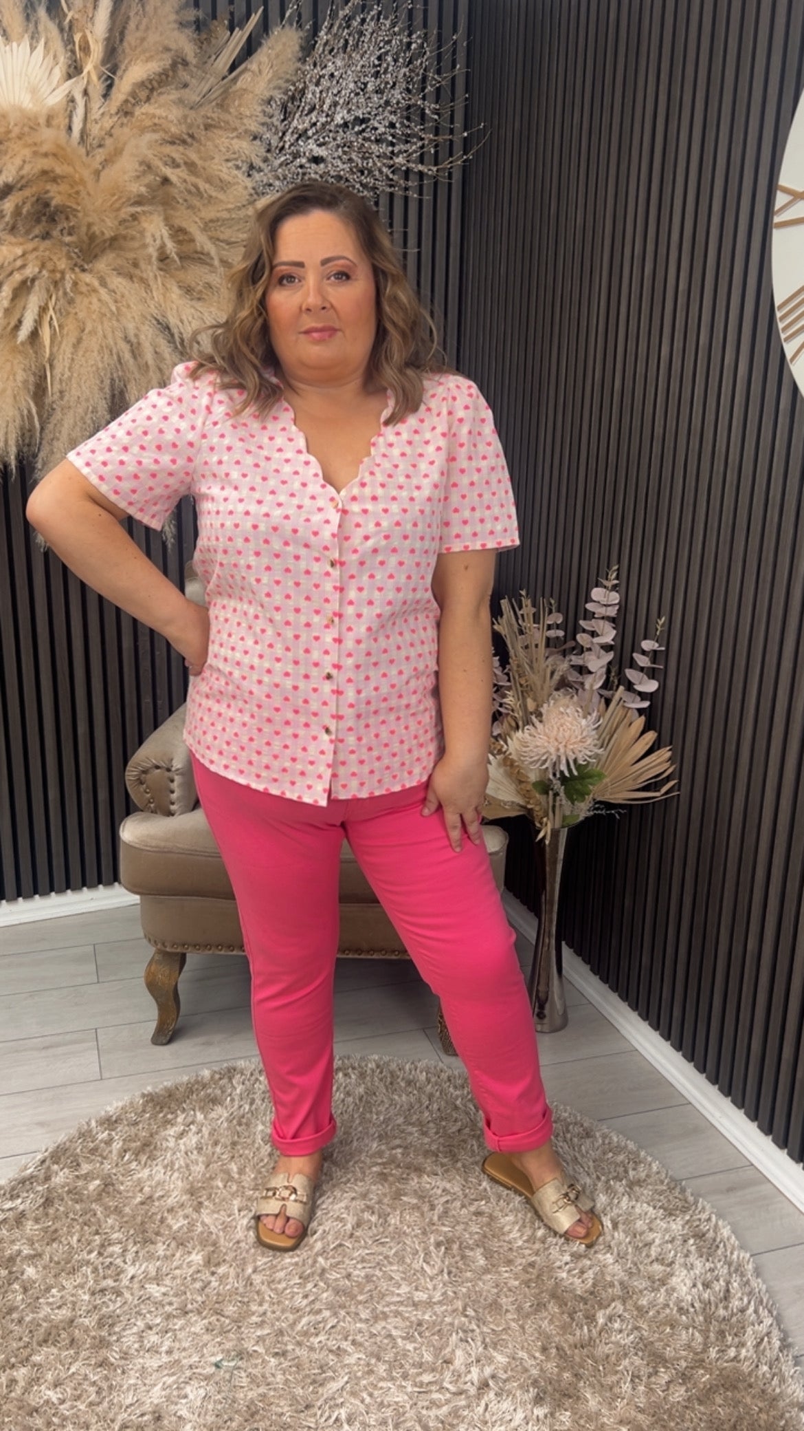 SAOIRSE TOP - PINK HEARTS