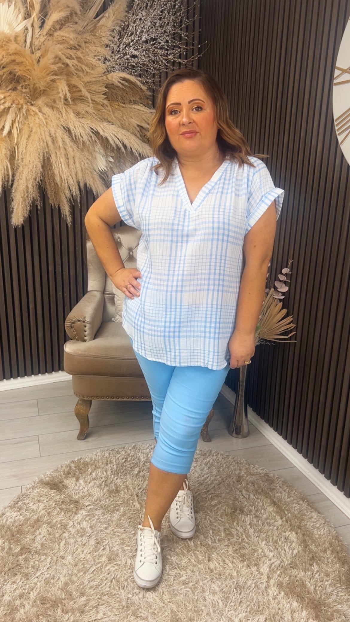 FAITH CROPPED JEGGINGS - POWDER BLUE