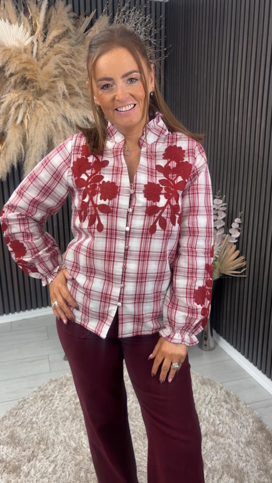 EMILY SHIRT - RED CHECKED
