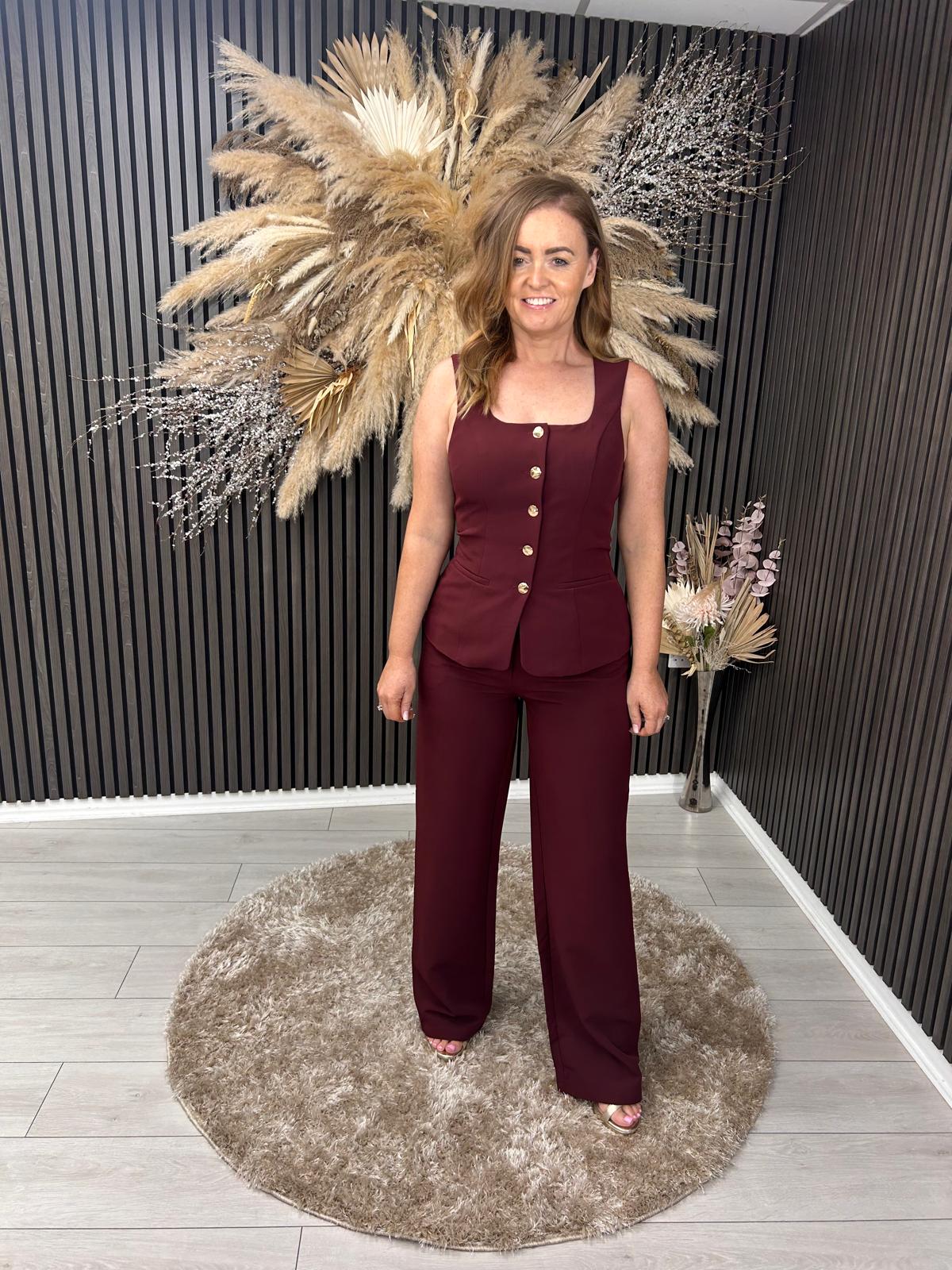 JO PLEATED TROUSER - BERRY