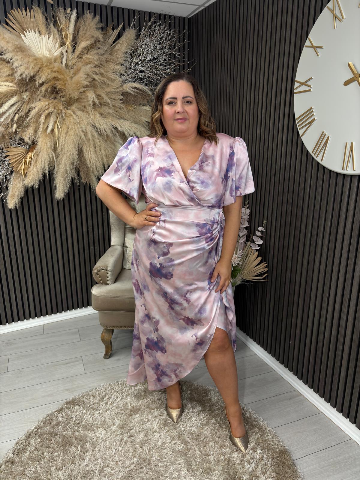 DREW DRESS - PURPLE MARBLE