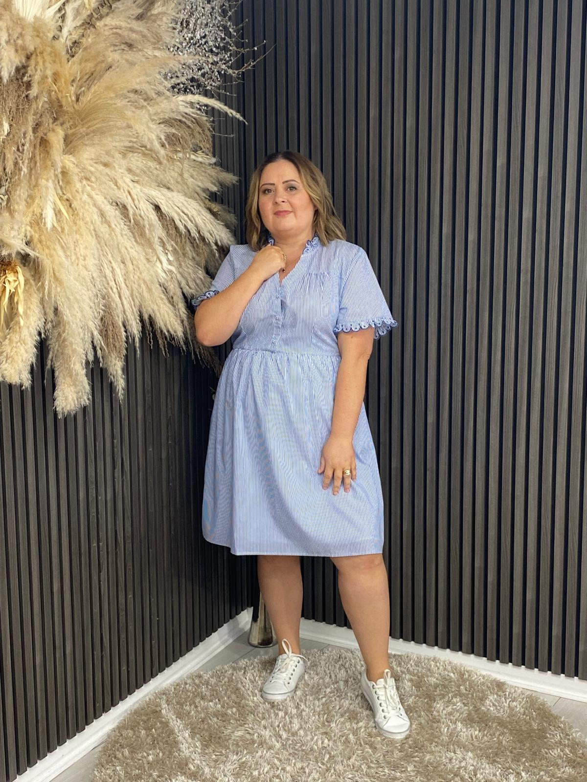 CASSANDRA DRESS - BLUE STRIPE