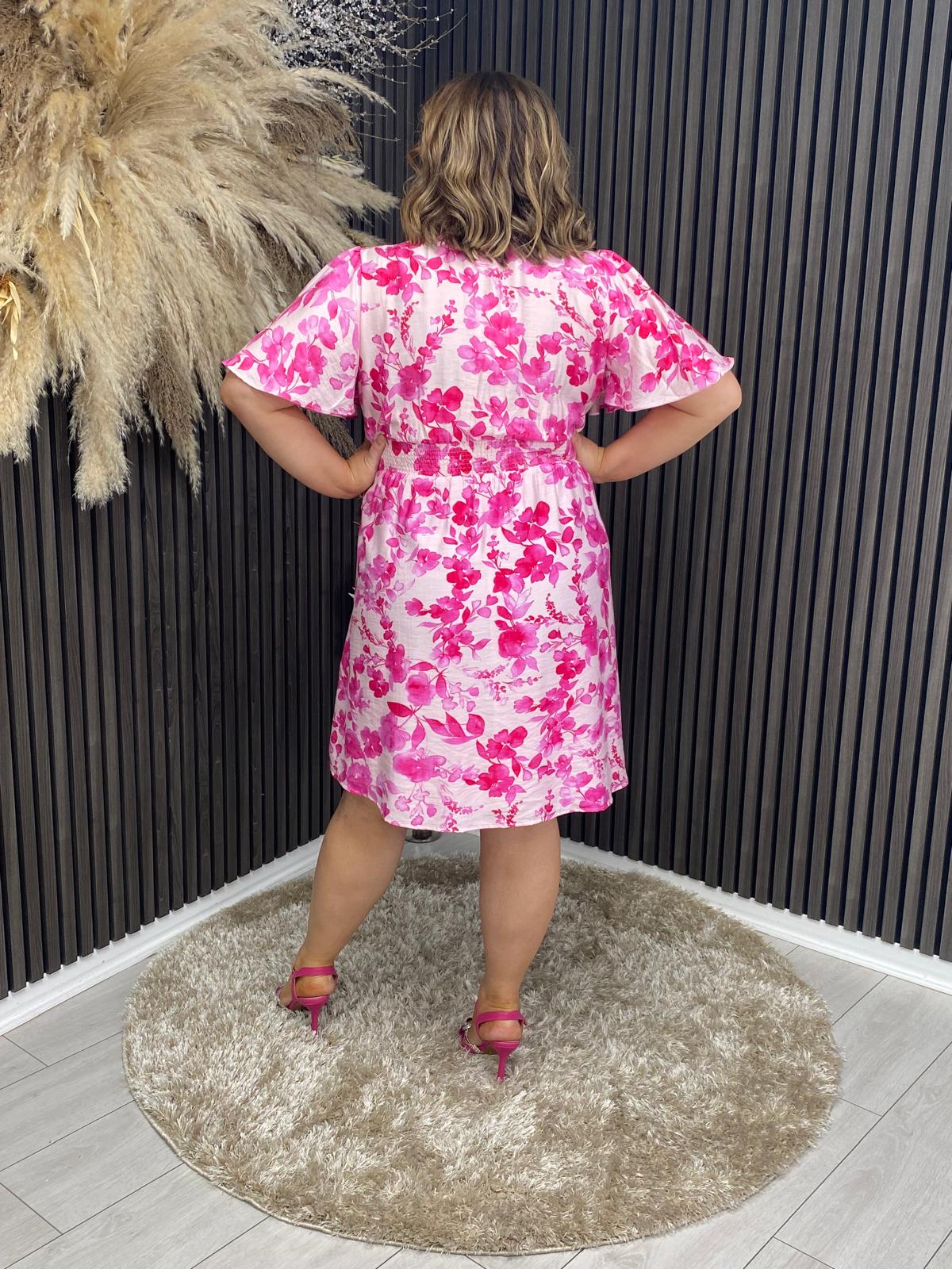 ALISON DRESS - PINK/WHITE