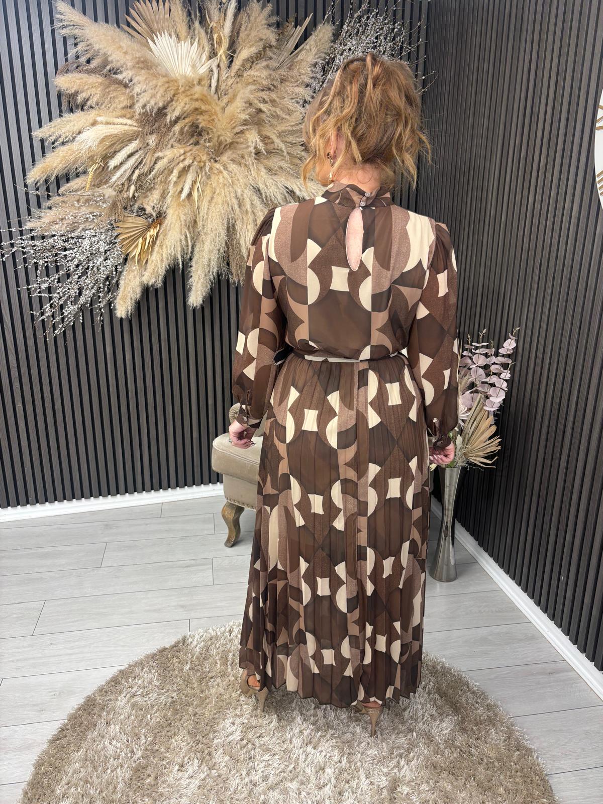 SIMONE DRESS - BROWN