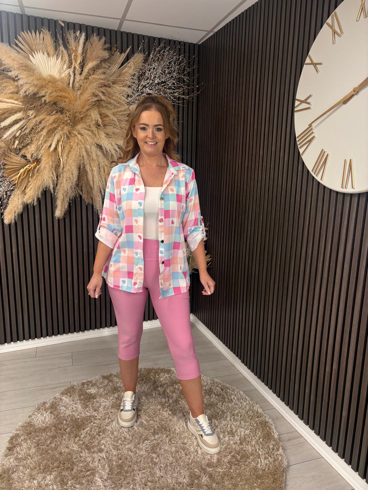 NORA CROPPED LEGGINGS - PINK