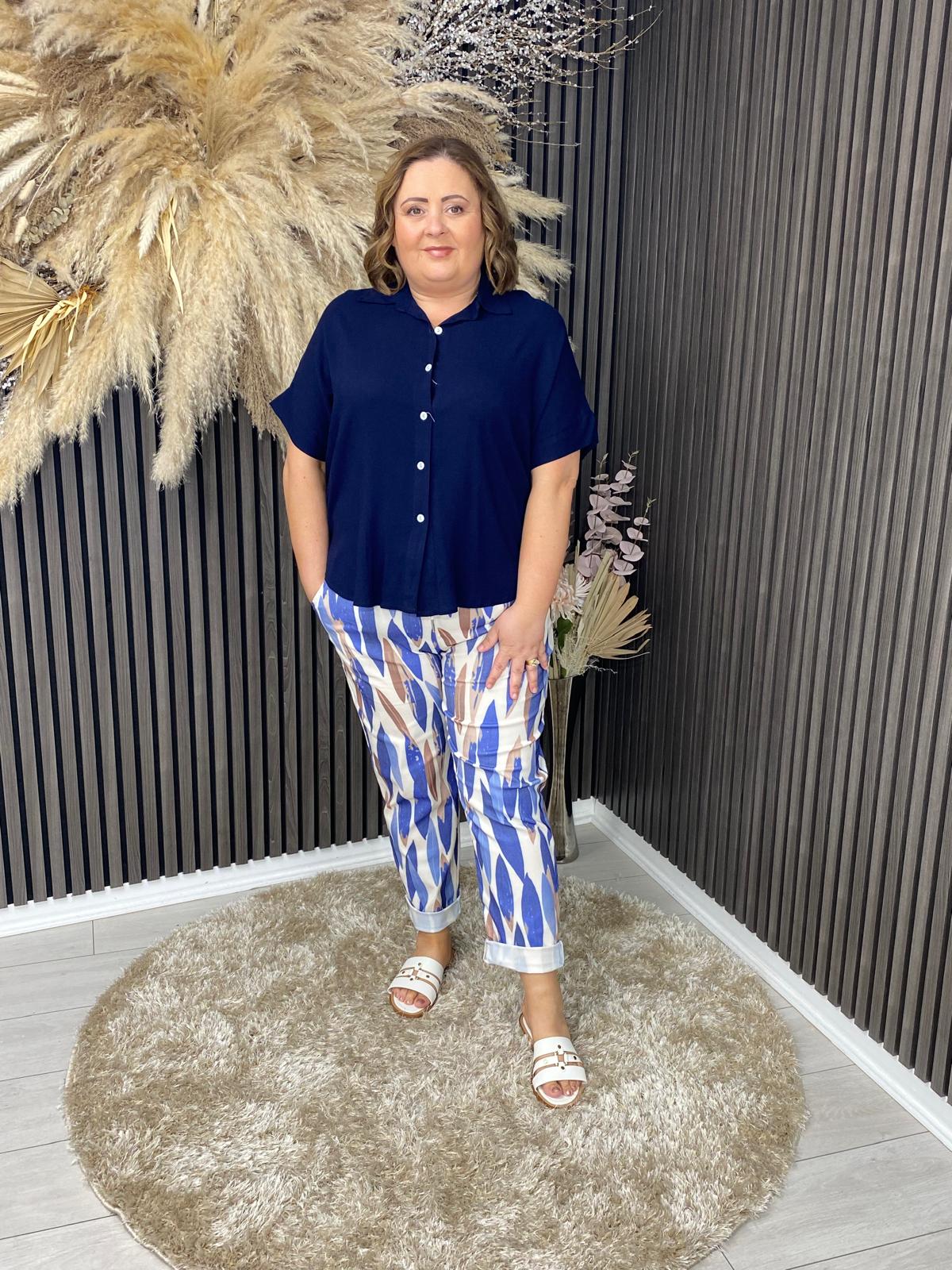 ROSA TROUSERS - BLUE/WHITE