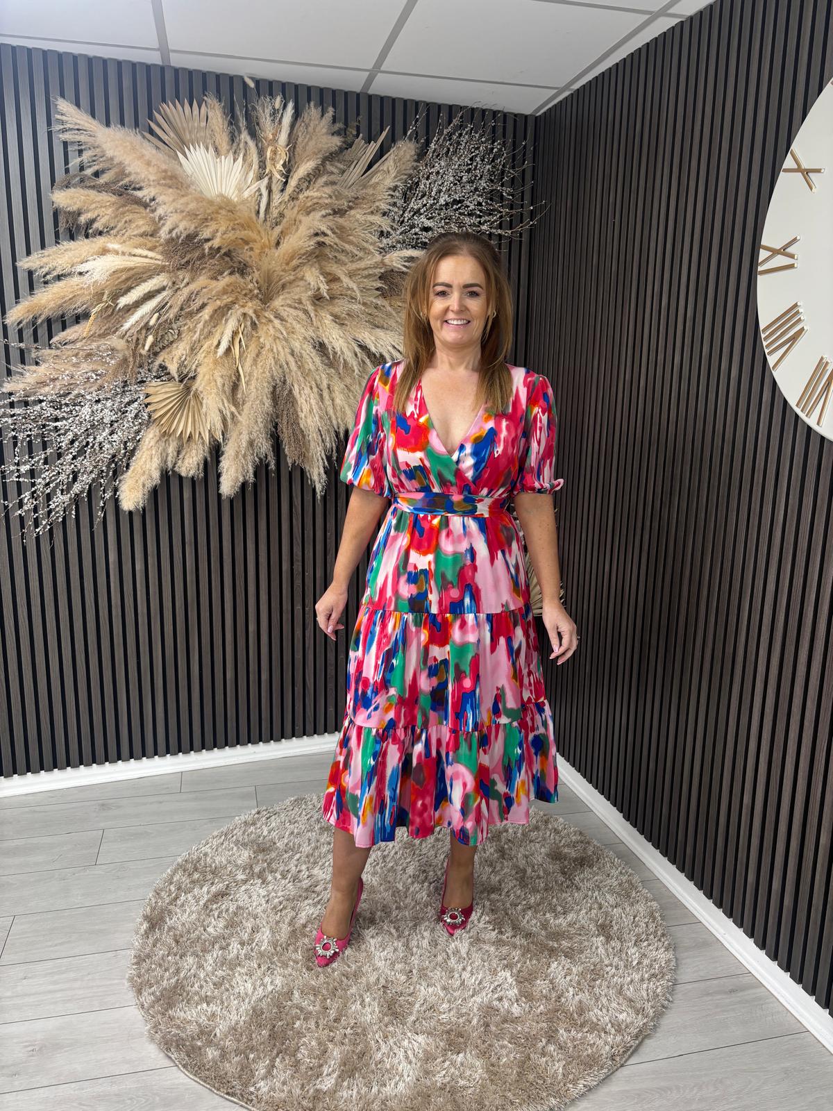 RILEY DRESS - PINK MULTI