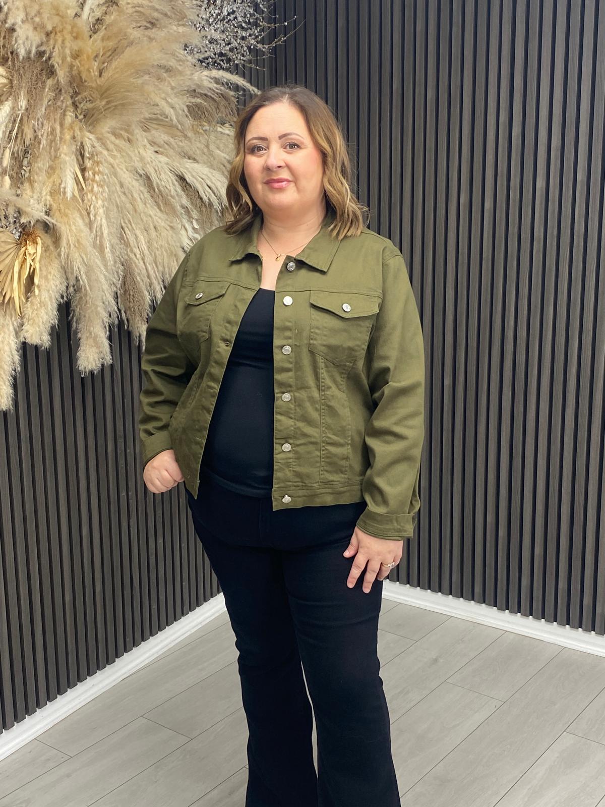 TARA DENIM JACKET - KHAKI
