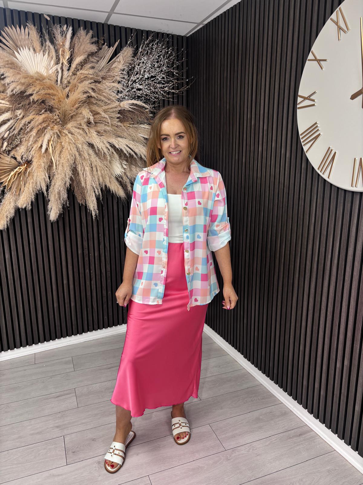 CAITLIN SHIRT - PINK/BLUE