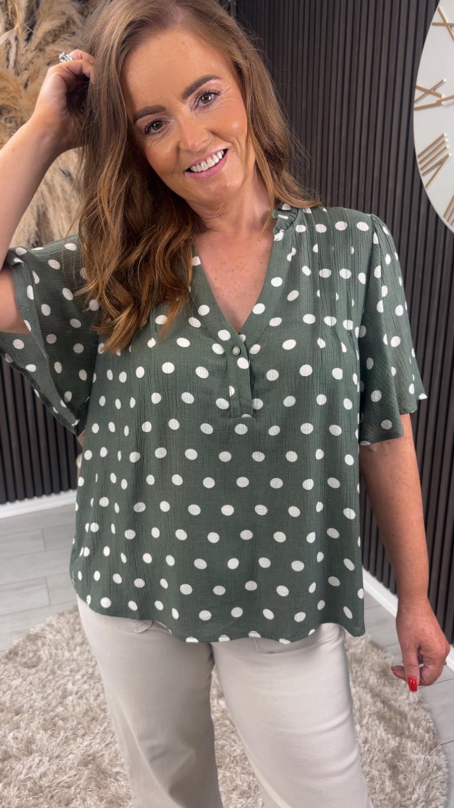 ORLANDA TOP - KHAKI SPOT