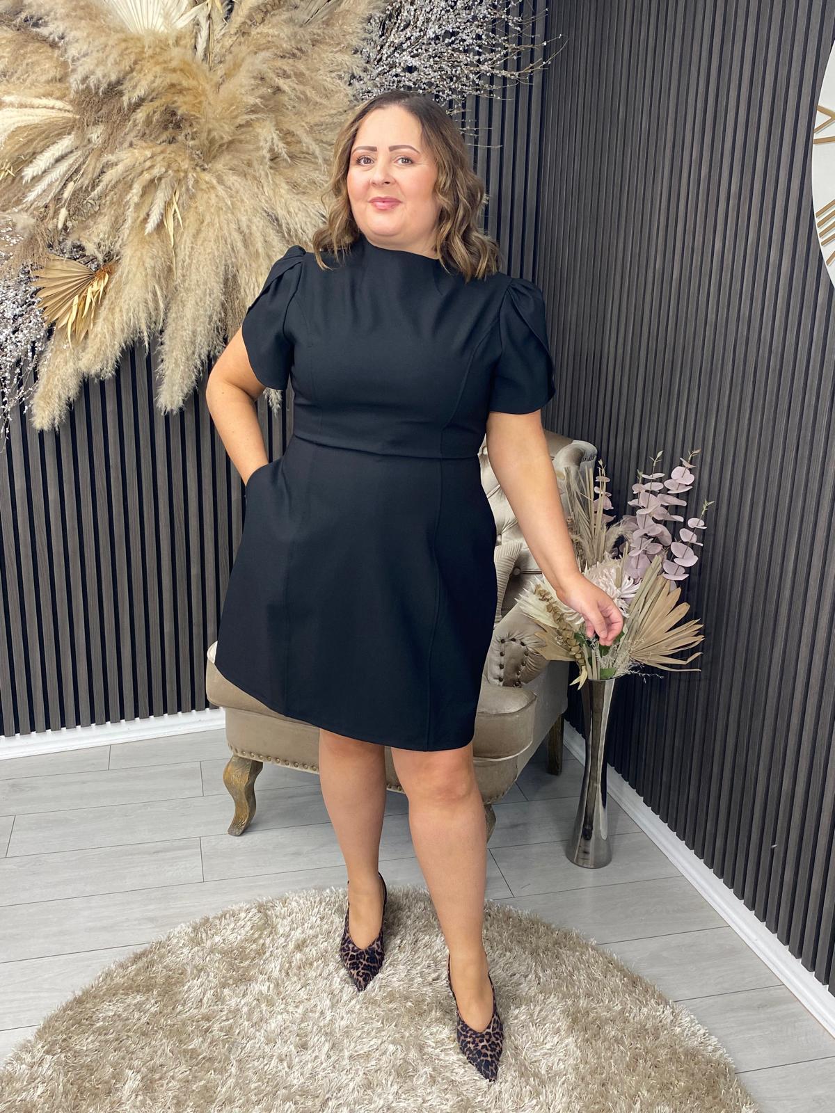 AMI TULIP DRESS - BLACK