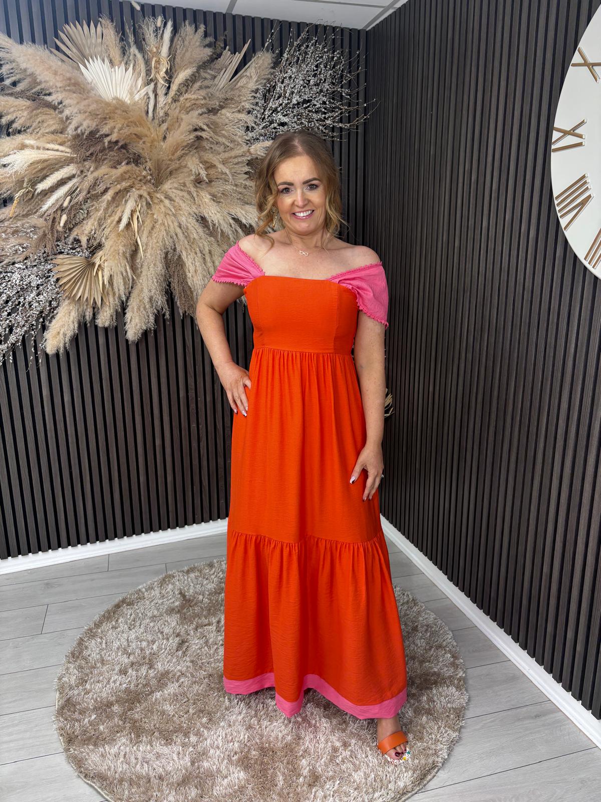 MINNIE DRESS - PINK/ORANGE