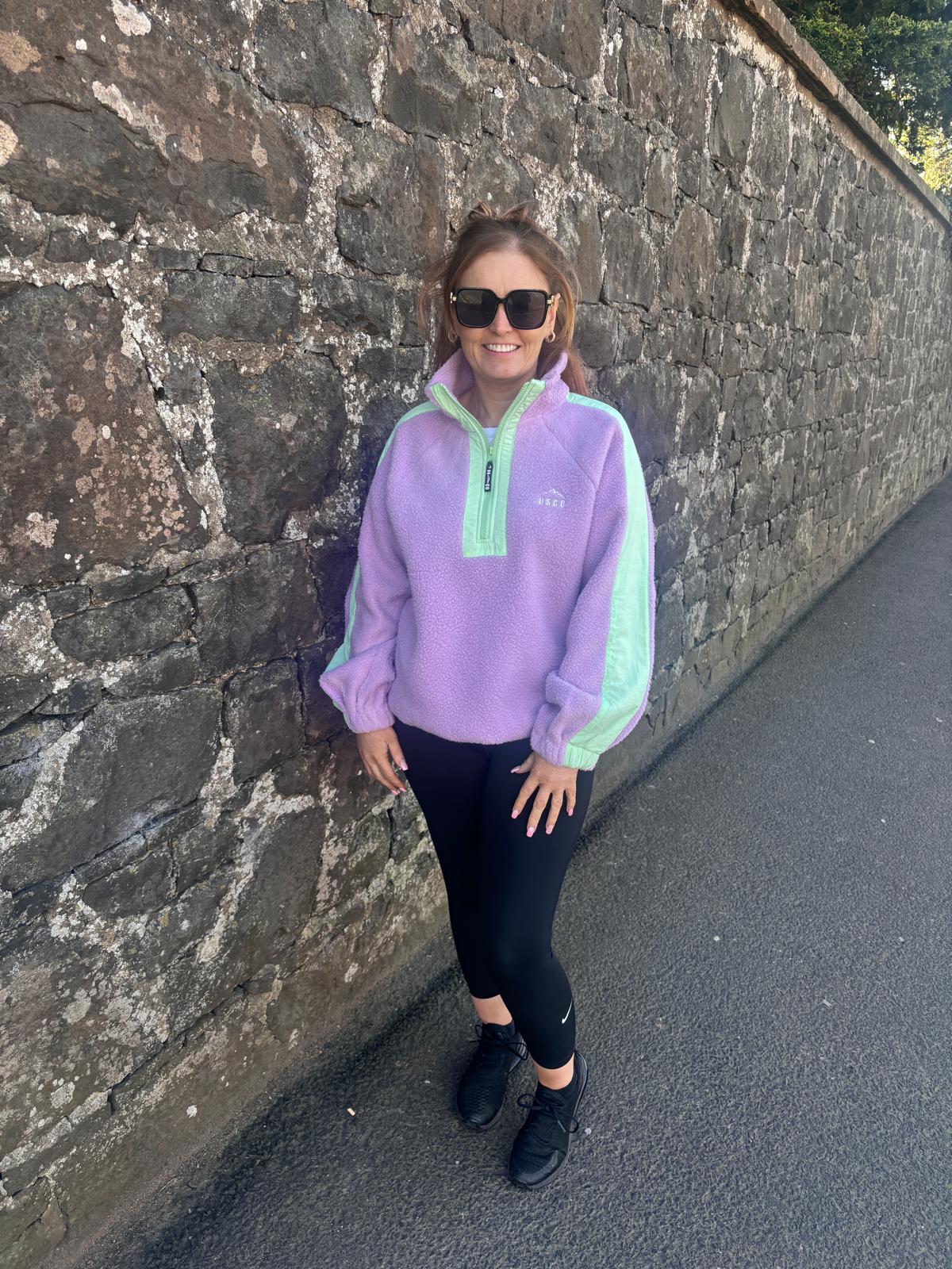 GEORGINA FLEECE - LILAC/GREEN