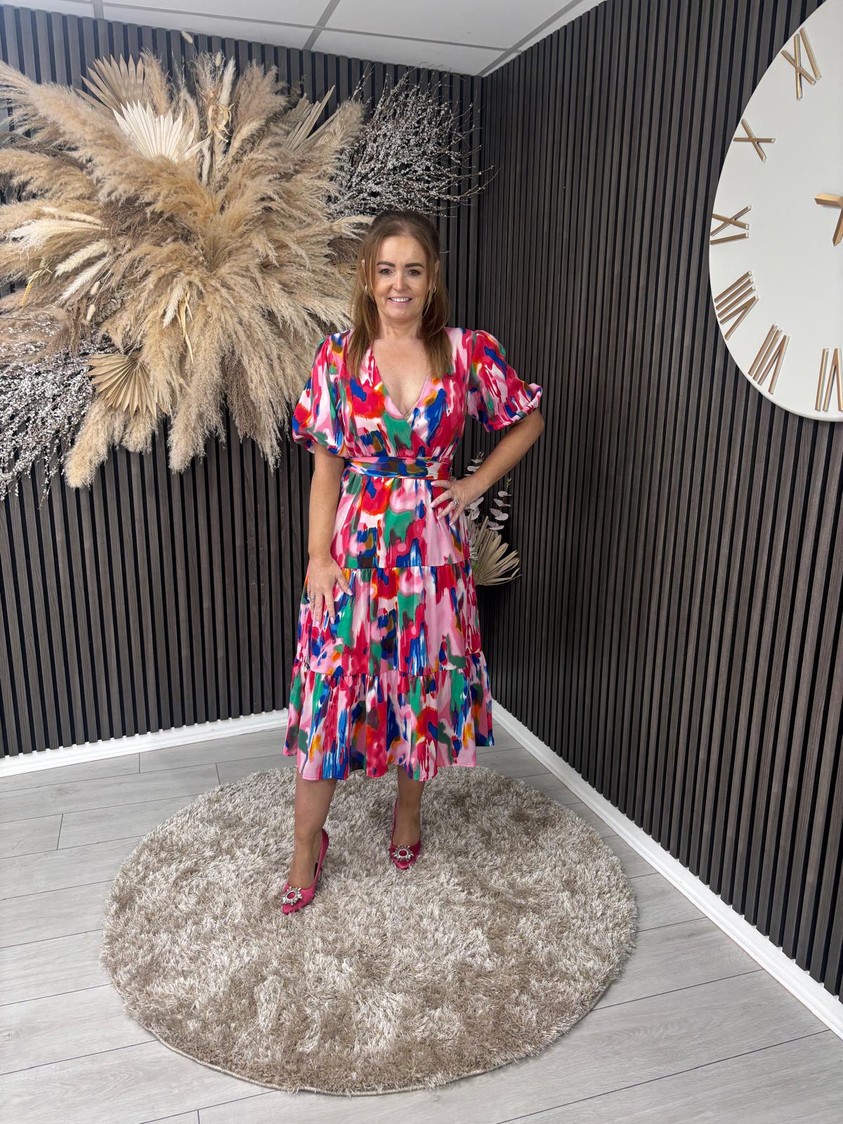RILEY DRESS - PINK MULTI