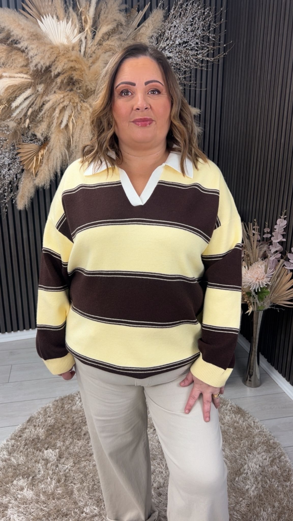 MYRA JUMPER - YELLOW/BROWN