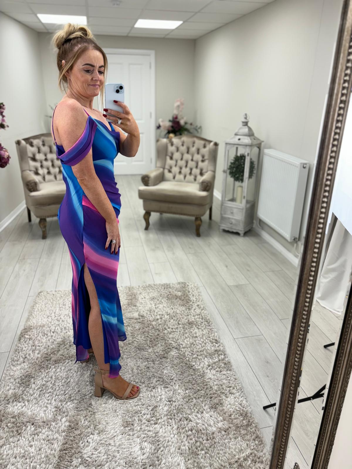 JULIA DRESS - BLUE OMBRE