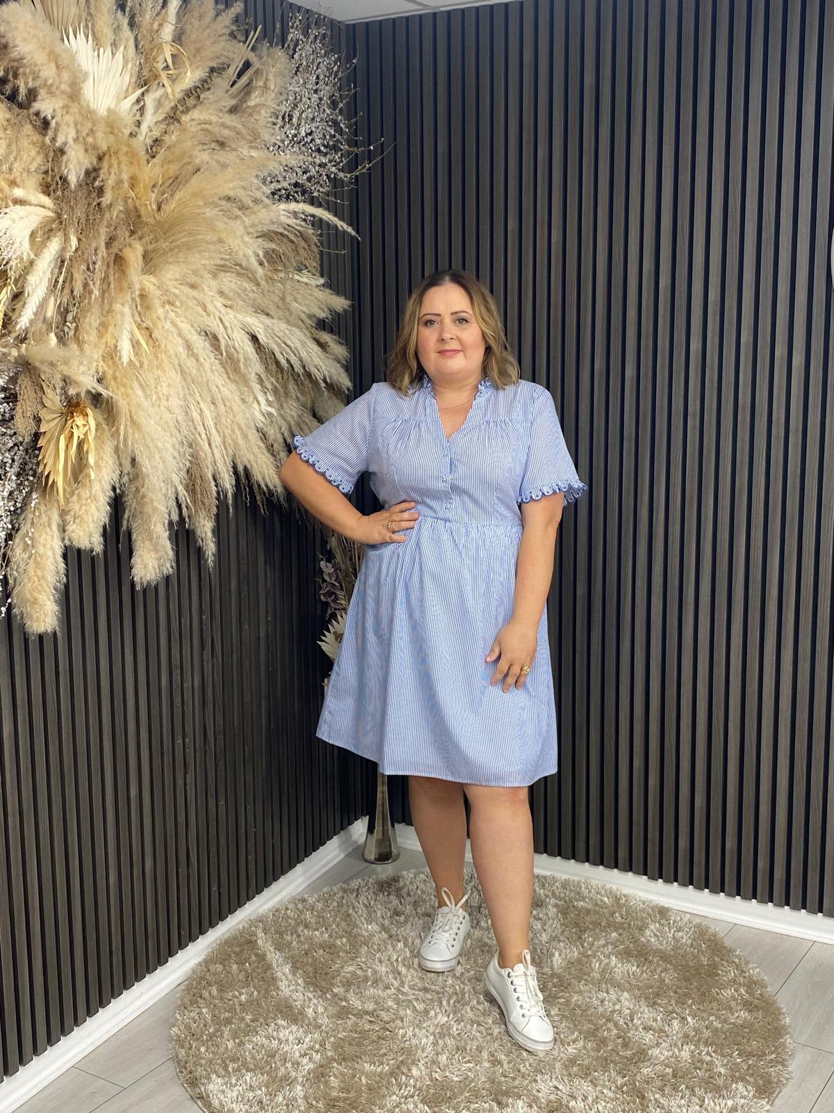 CASSANDRA DRESS - BLUE STRIPE