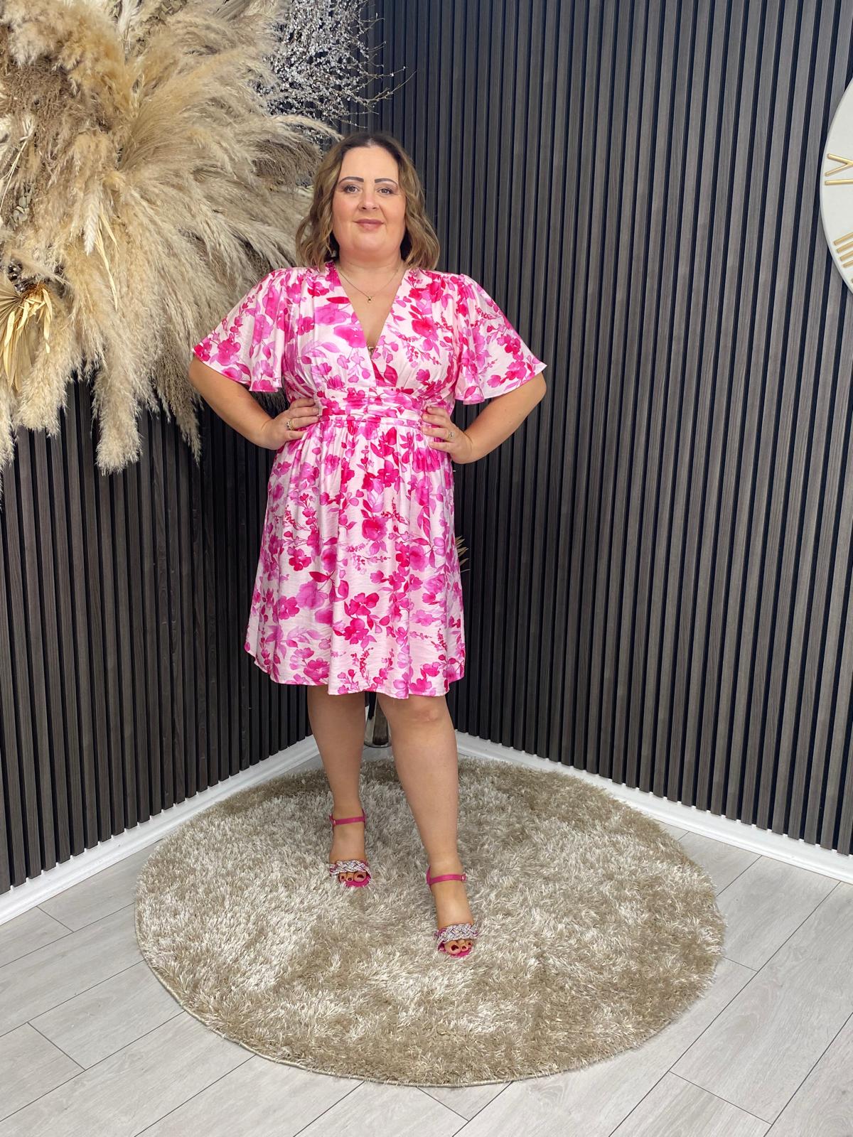 ALISON DRESS - PINK/WHITE