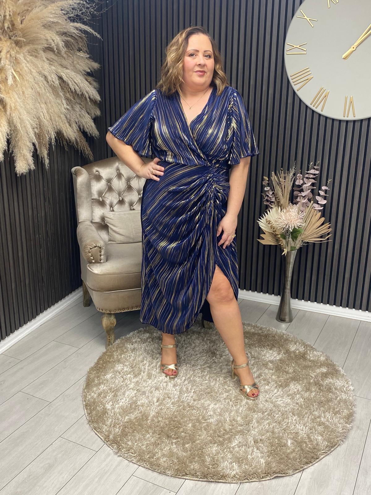 ISLA DRESS - NAVY/GOLD