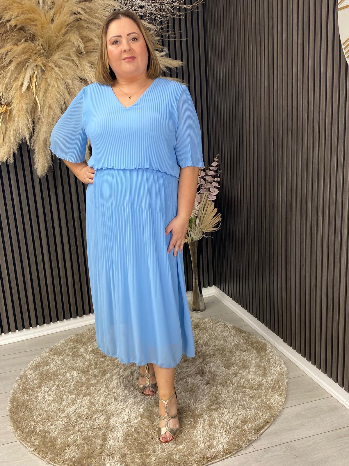 STACEY DRESS - POWDER BLUE