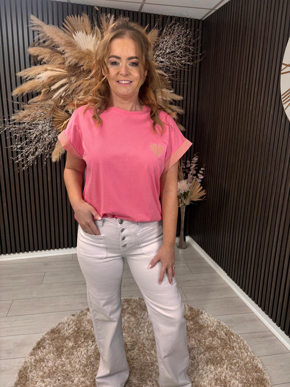 ATHENA T-SHIRT - PINK/YELLOW