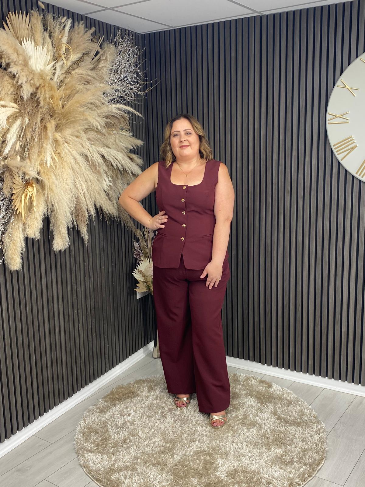 JO PLEATED TROUSER - BERRY