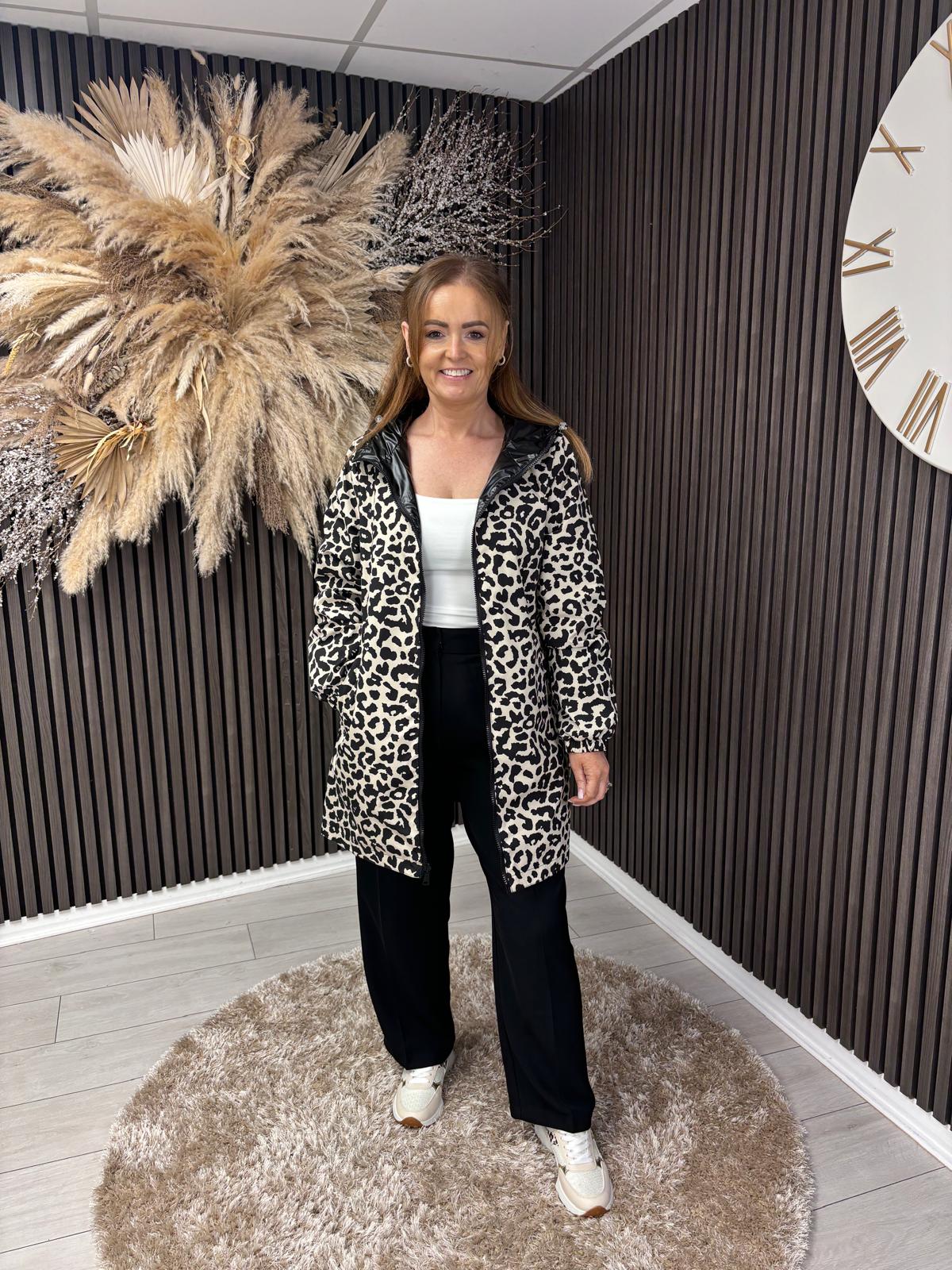 MAEVE REVERSIBLE COAT - LEOPARD