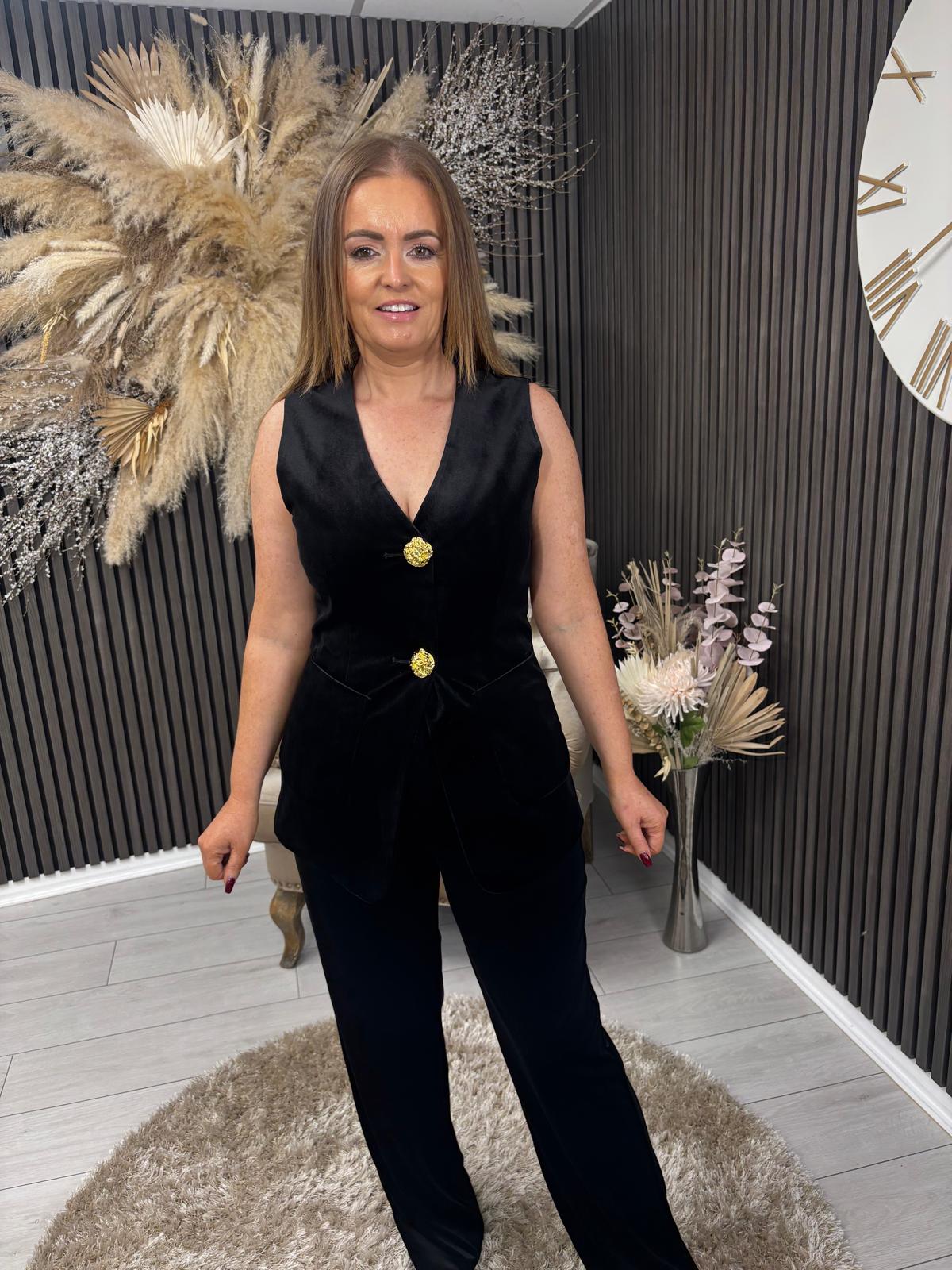 JUDY TROUSERS - BLACK VELVET