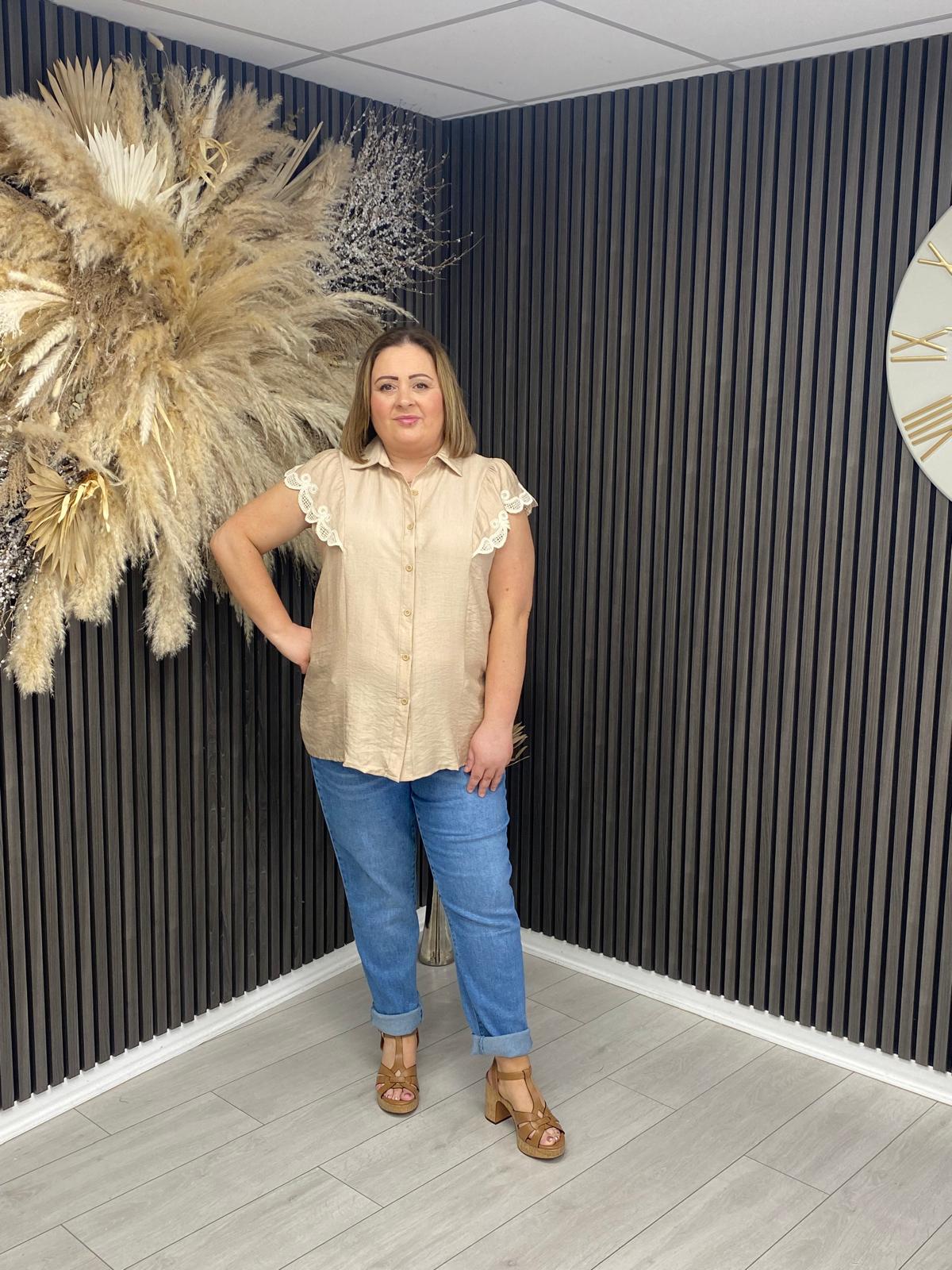 EVANGELINE TOP - BEIGE