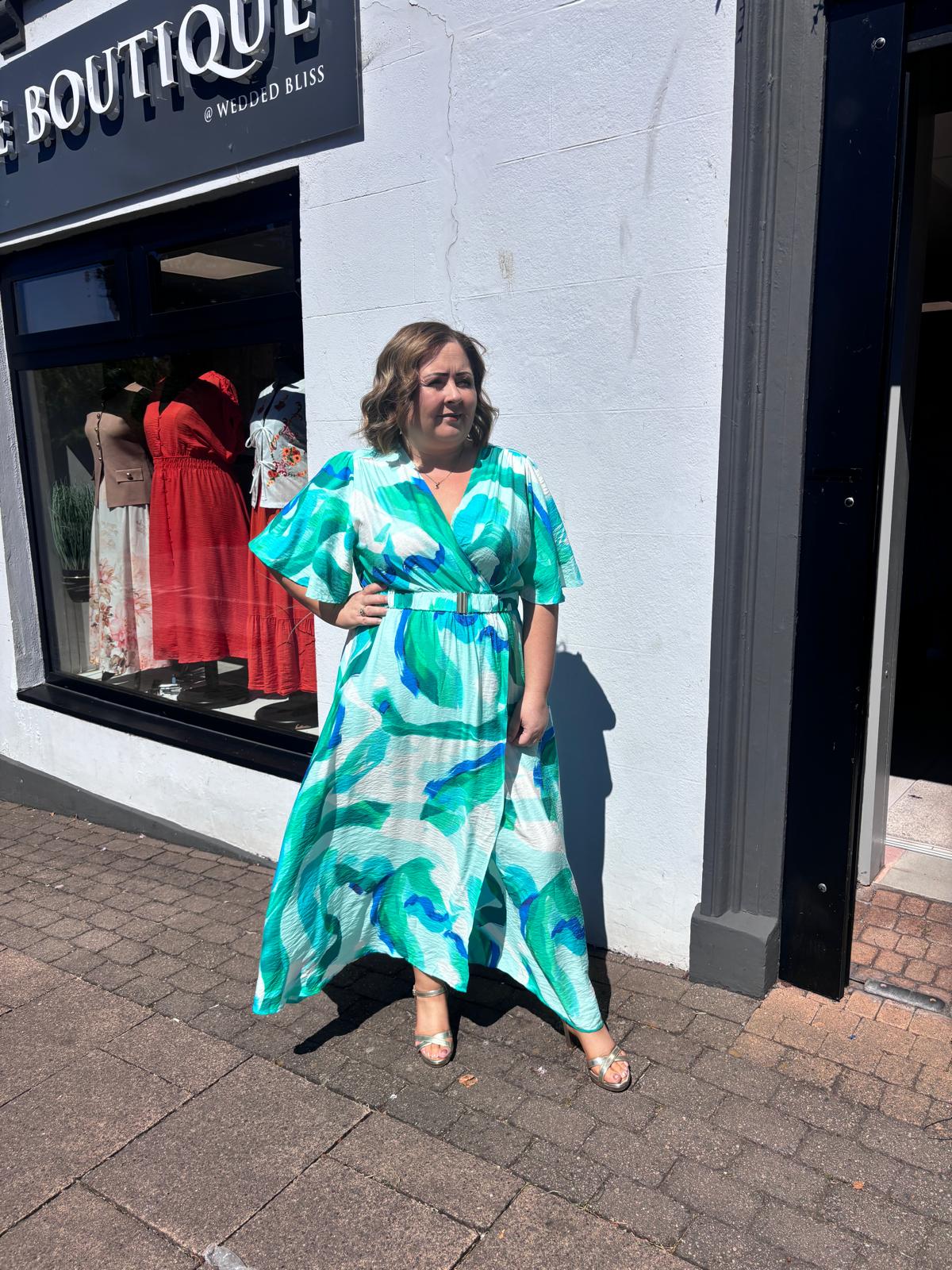 EVA DRESS - GREEN/BLUE