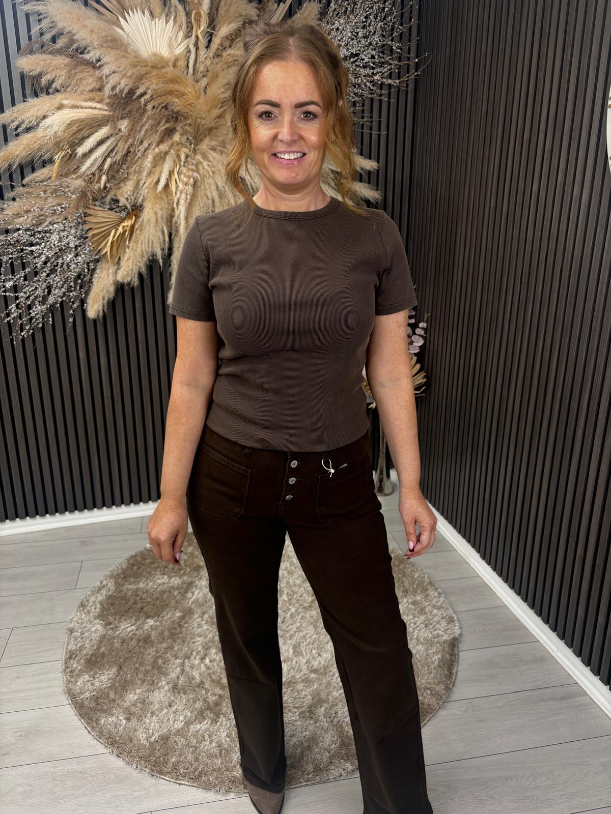 BREENA T-SHIRT - BROWN