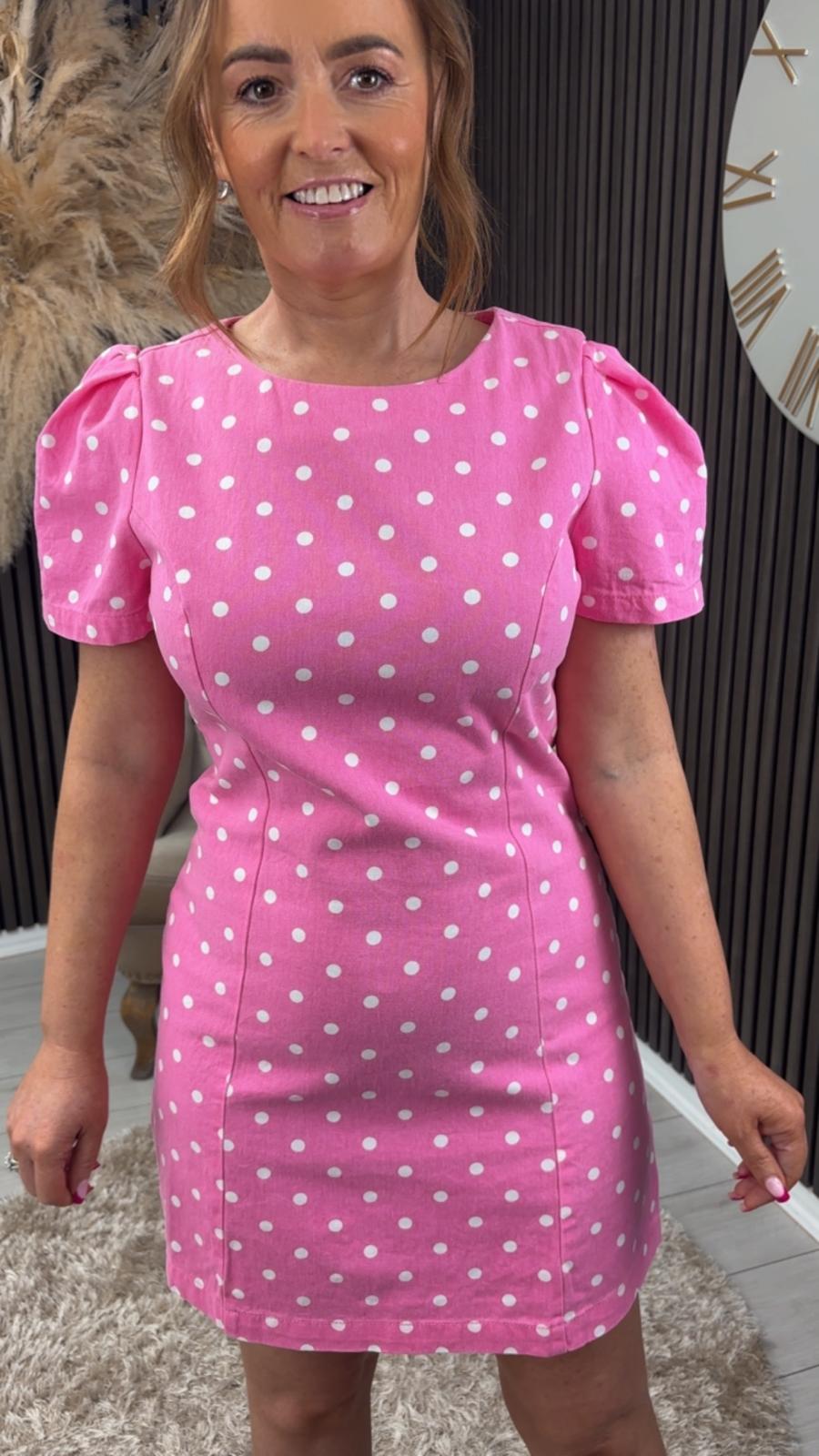 MARSHA DRESS - PINK/SPOT