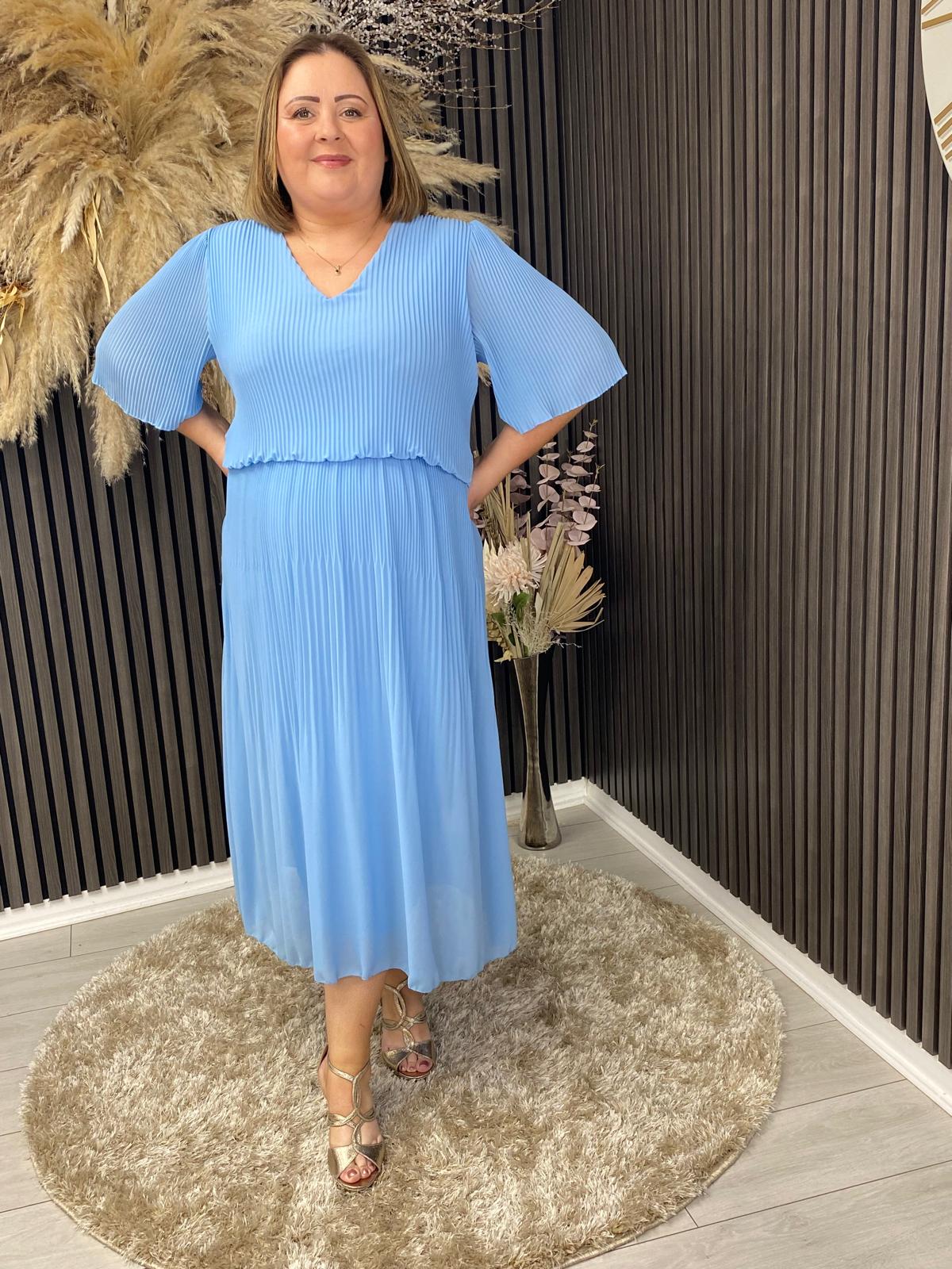 STACEY DRESS - POWDER BLUE