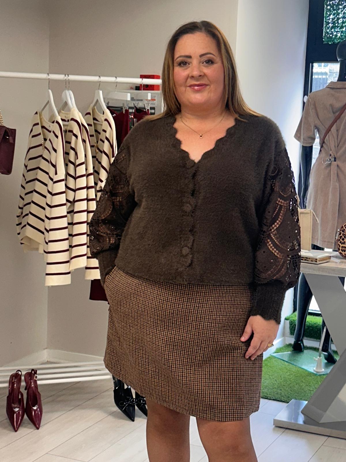 SAMANTHA CARDIGAN - BROWN