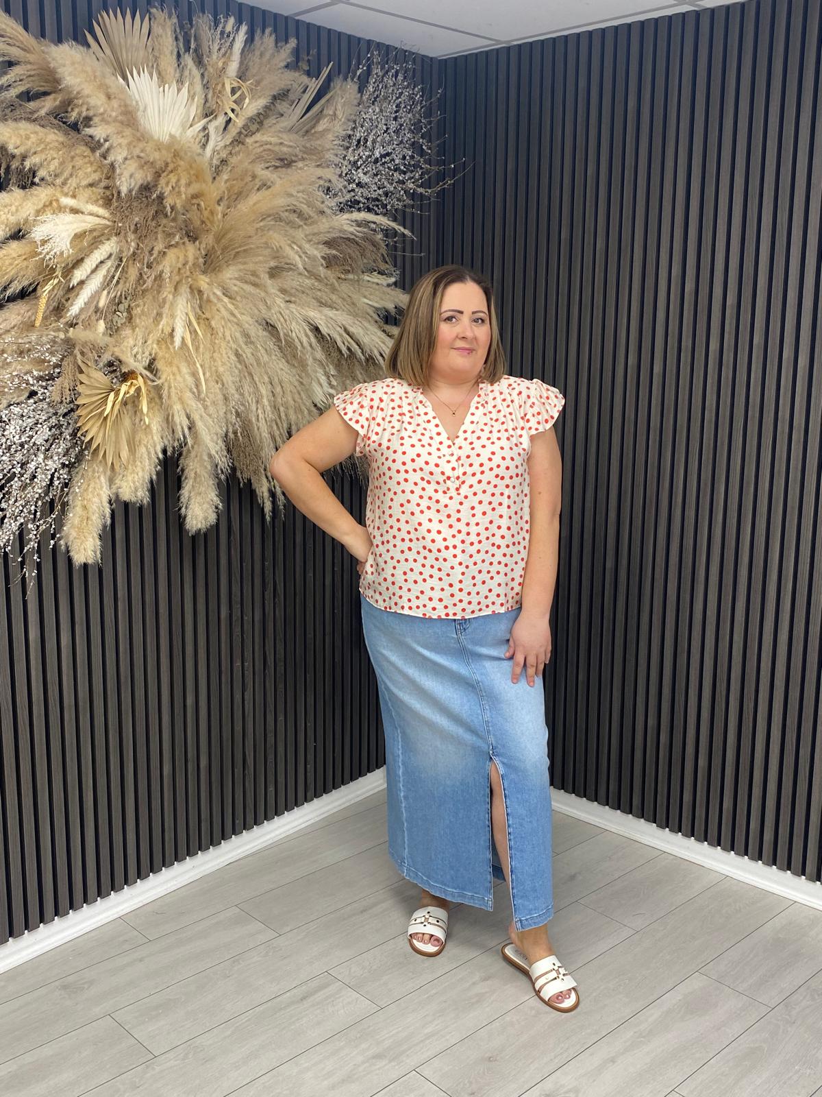 CECILLE TOP - CREAM POLKADOT