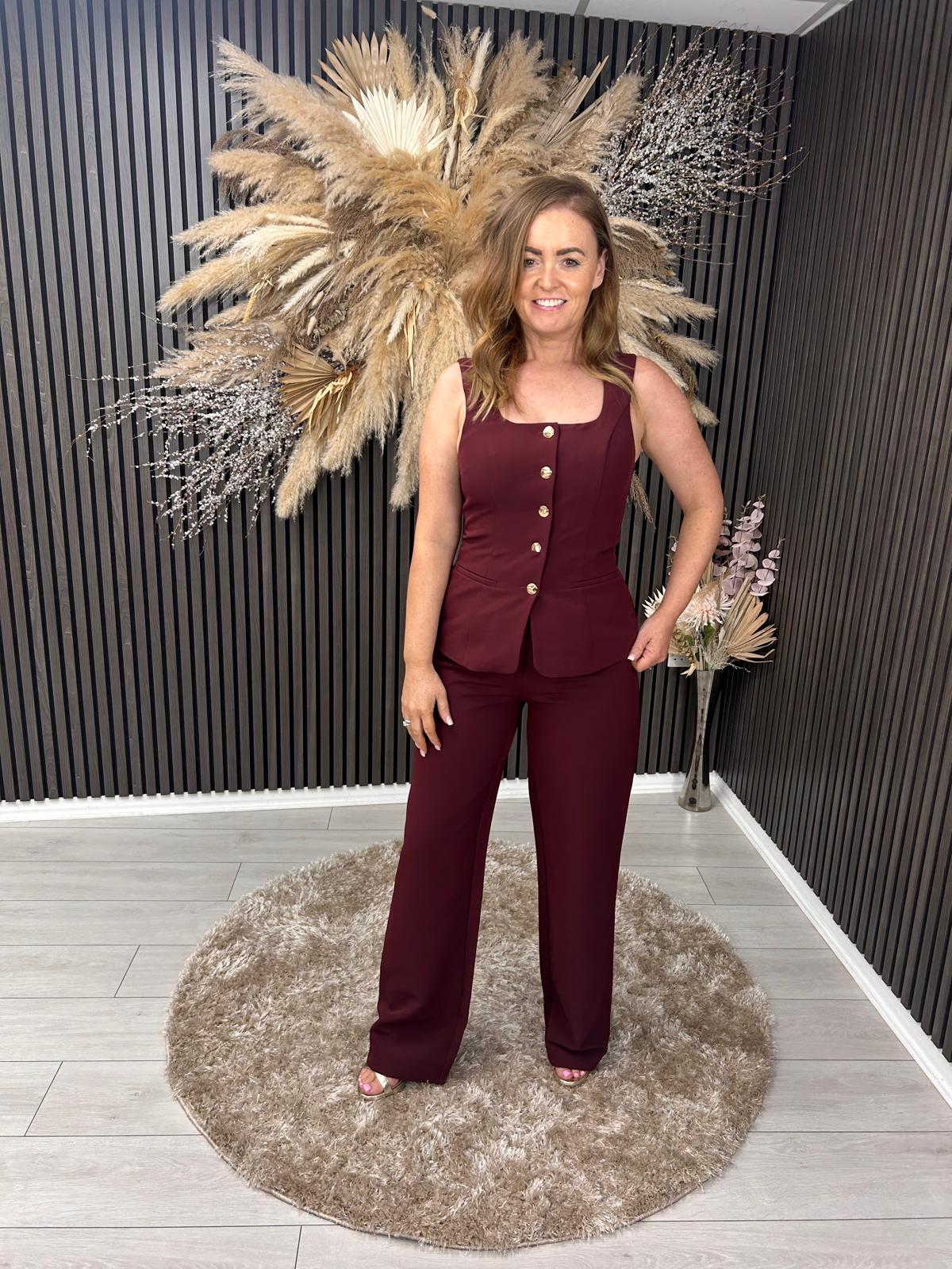JO PLEATED TROUSER - BERRY