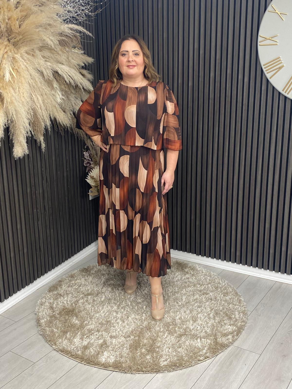 DENISE DRESS - BROWN