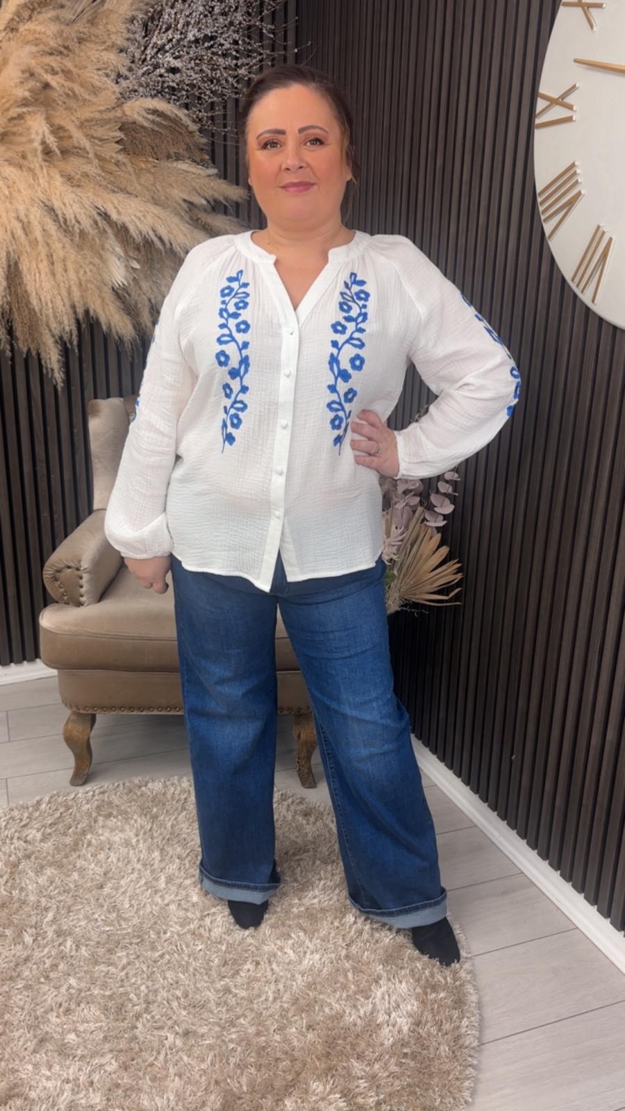 TRINITY SHIRT - WHITE/BLUE